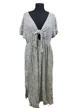 A Beautiful Soul Leopard Tie Front Cutout Maxi Dress Size B